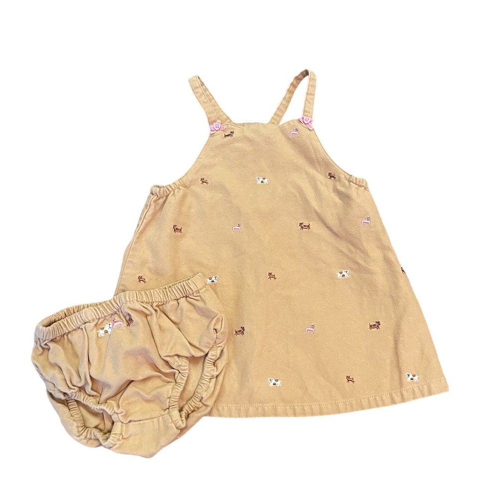 GYMBOREE 2002 Y2K Baby Girl Outfit 6-12 months Vintage 2pc set Dogs Puppy Poodle